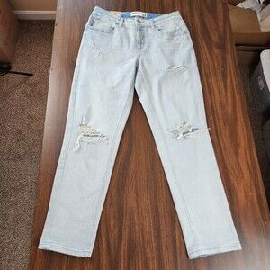 Garage Girlfriend Jeans Spence Bleach Distressed Ripped Relaxed Fit Size 7